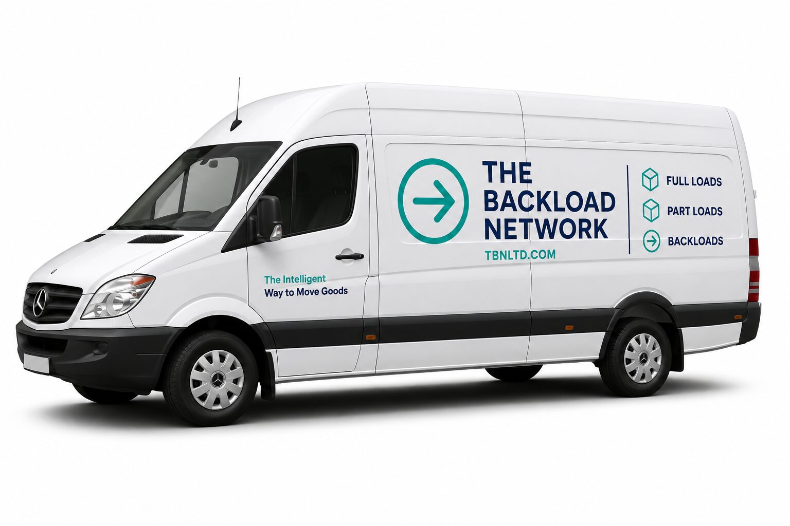 White delivery van with The Backload Network logo
