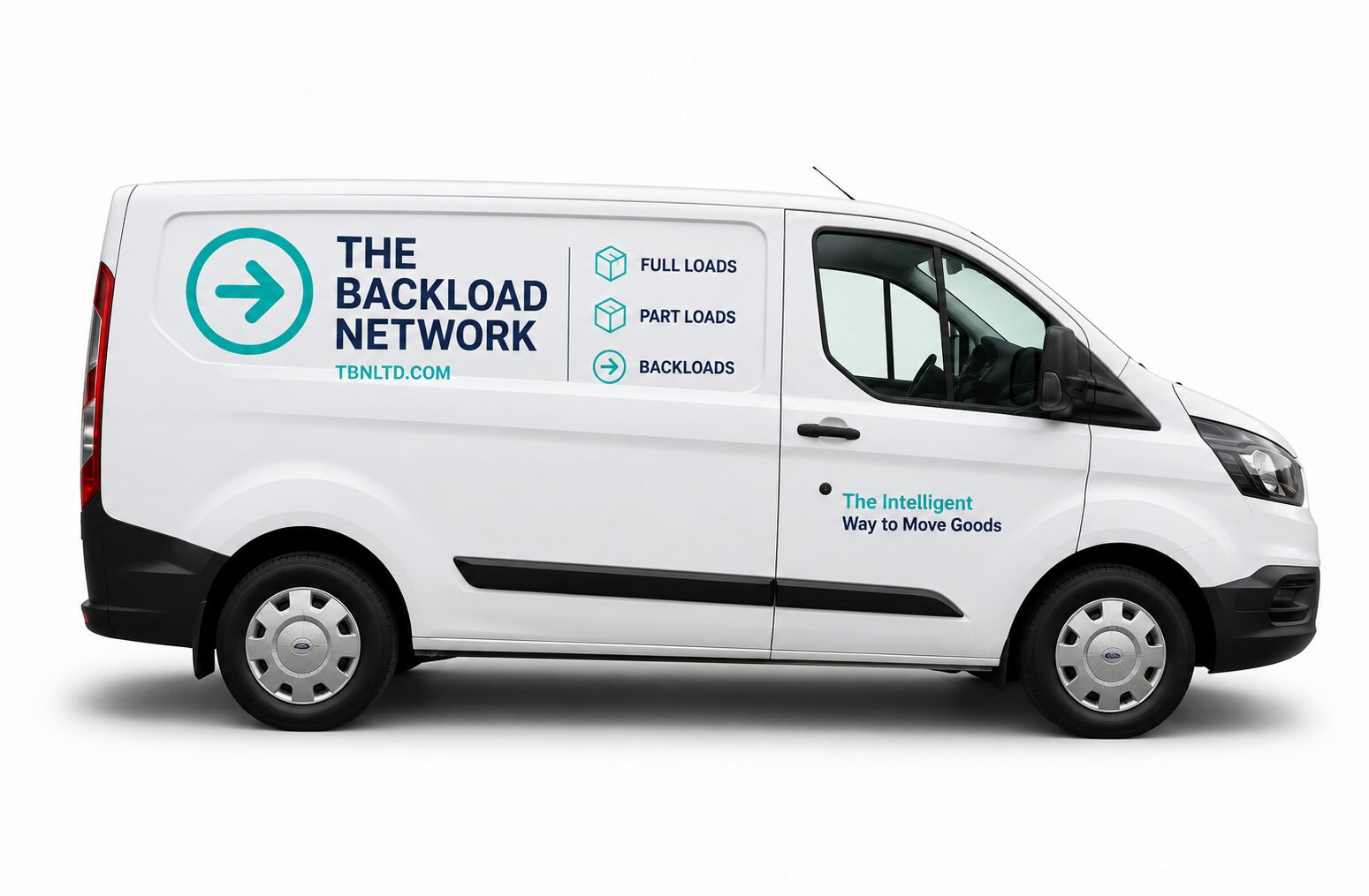 White delivery van with The Backload Network logo