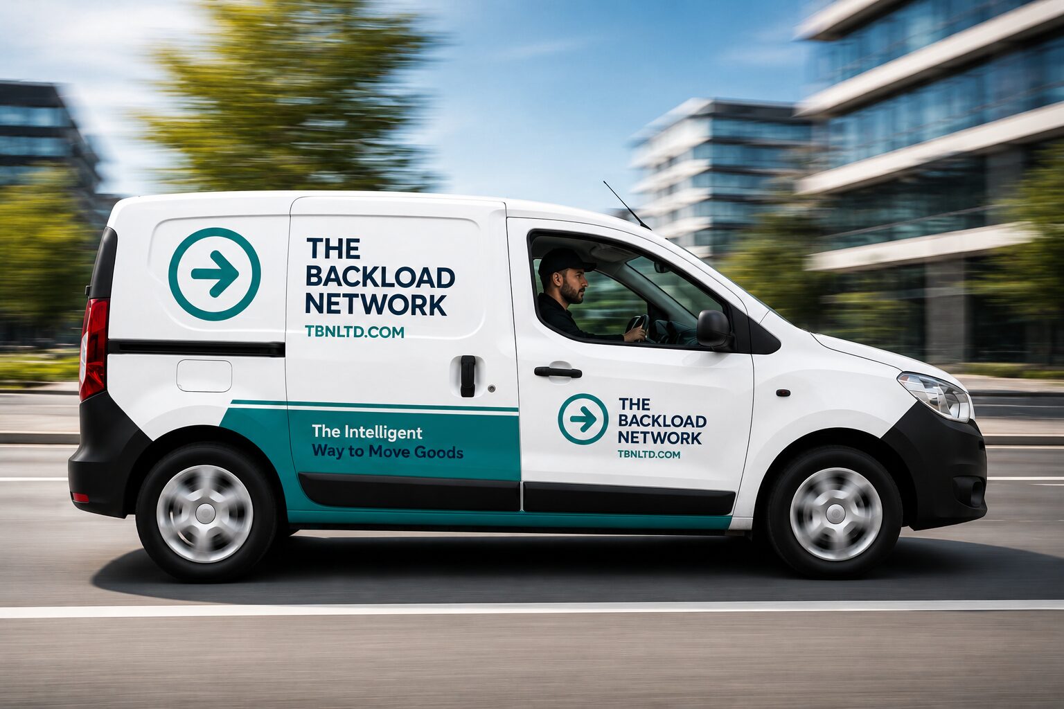 The Backload Network delivery van driving