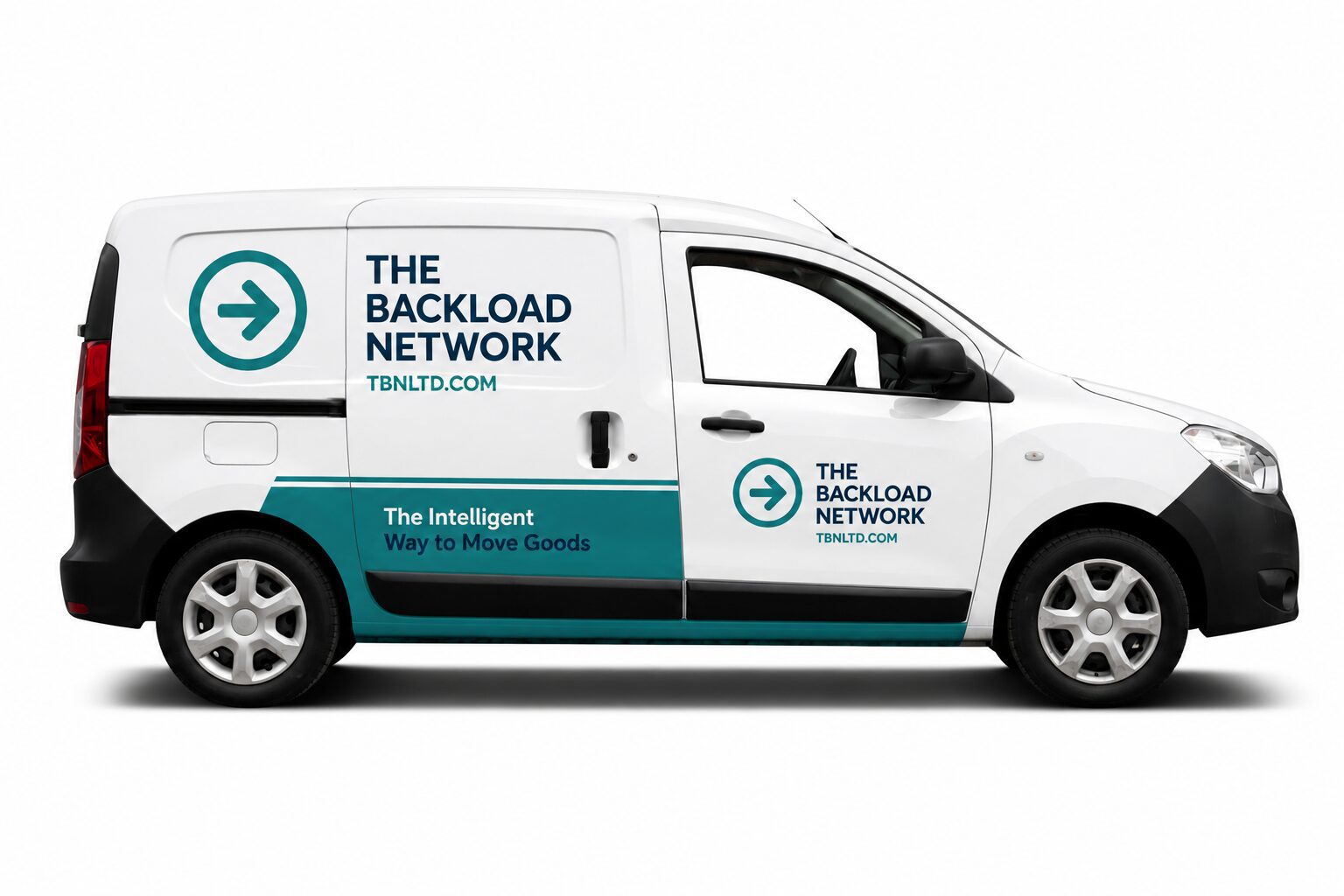 White delivery van with The Backload Network logo
