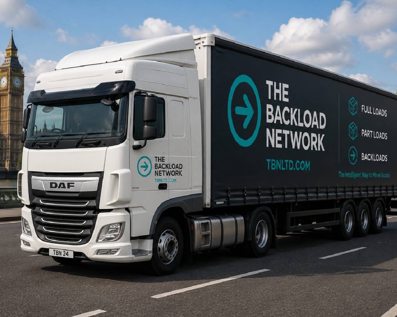 White Backload Network truck in London